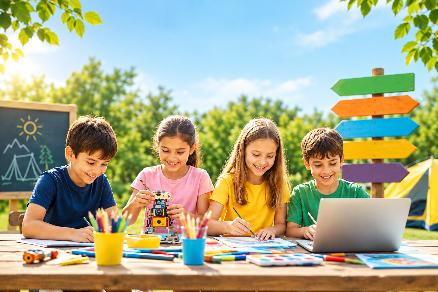 Children participating in a summer camp activity in 2026